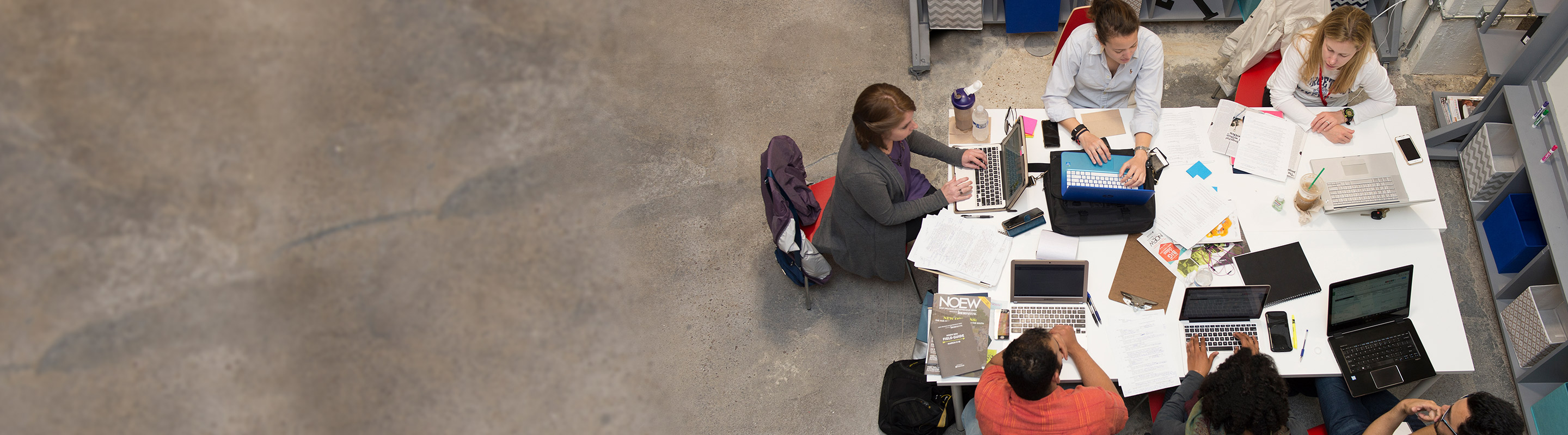 Students gathered on project