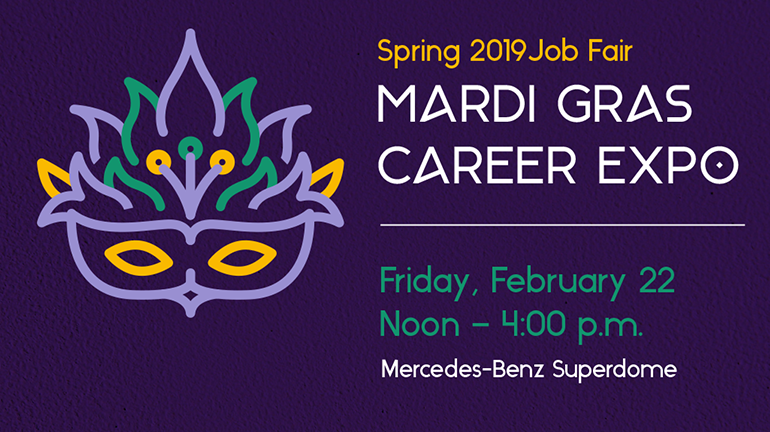 Graphic for Mardi Gras Career Expo 2019