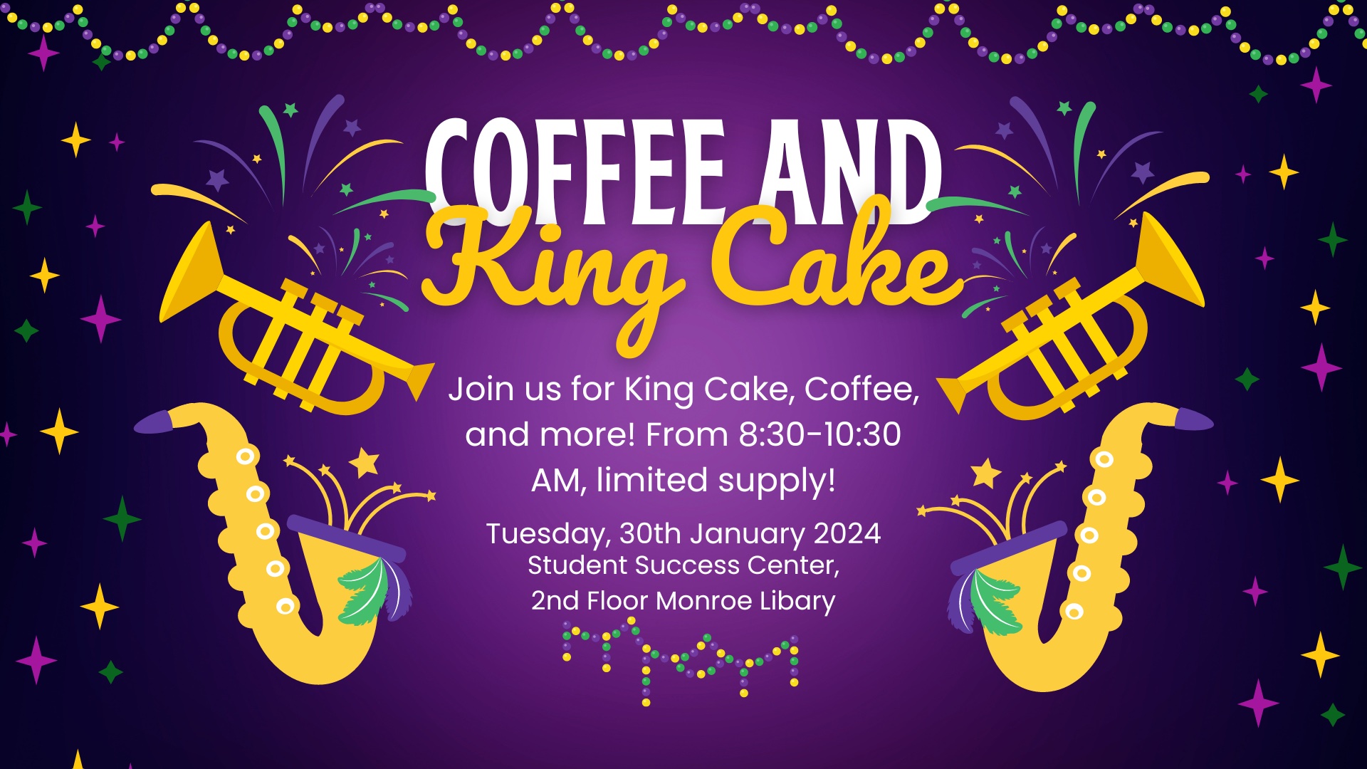 King Cake and Coffee event