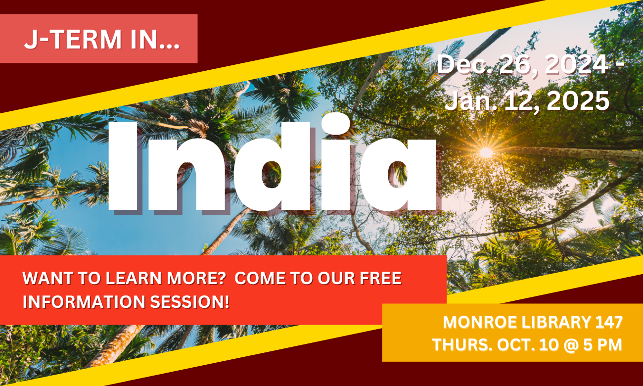 Flyer advertising the session. Text with the date and time are overlaid on an image of palm trees, viewed from below, like the ones on the beaches located in Goa, India.