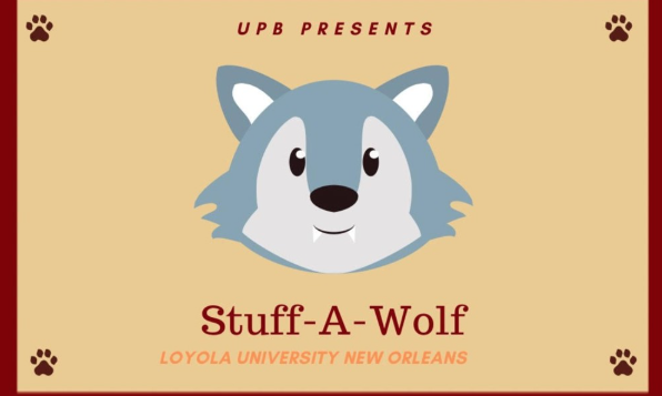 UPB Presents with a picture of a wolf that says Stuff-A-Wolf