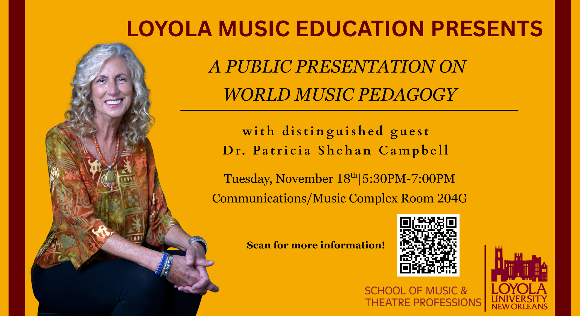 Music Education Presents: World Music Pedagogy with Dr. Patricia Shehan Campbell
