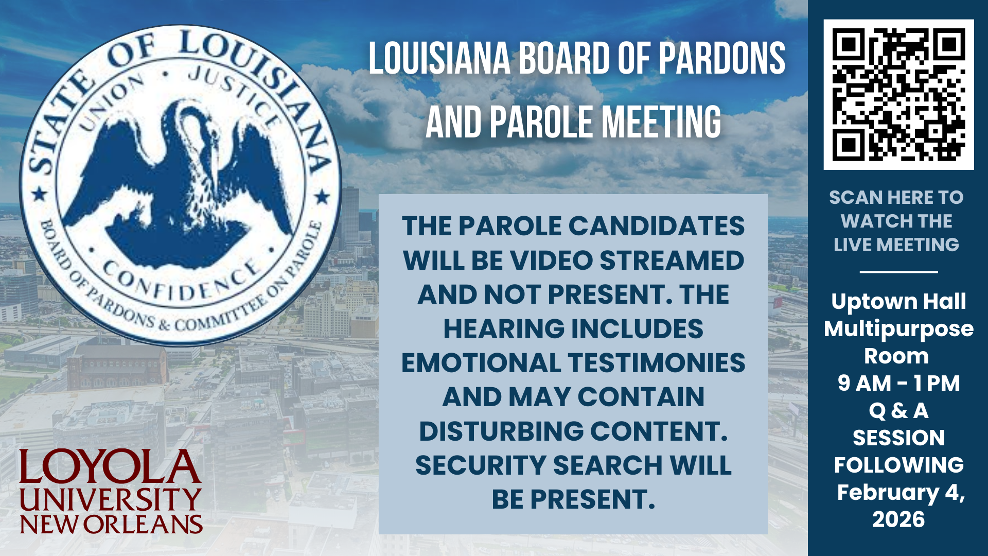 Louisiana Board of Pardons and Parole Meeting