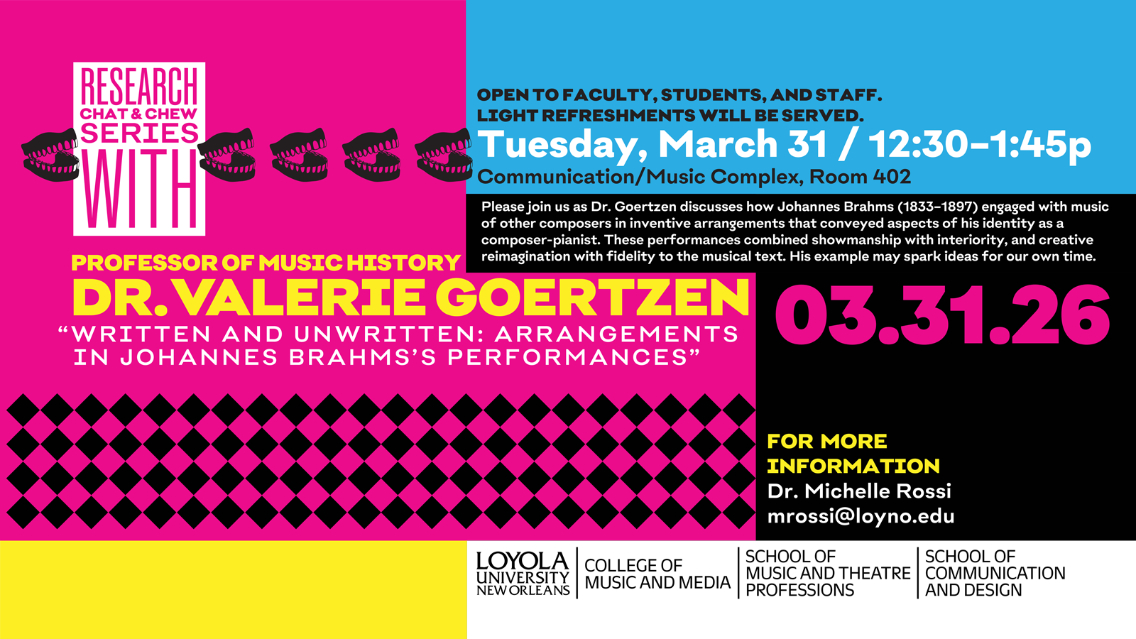 Chat and Chew Research Talk with Dr. Goertzen, Professor of Music History