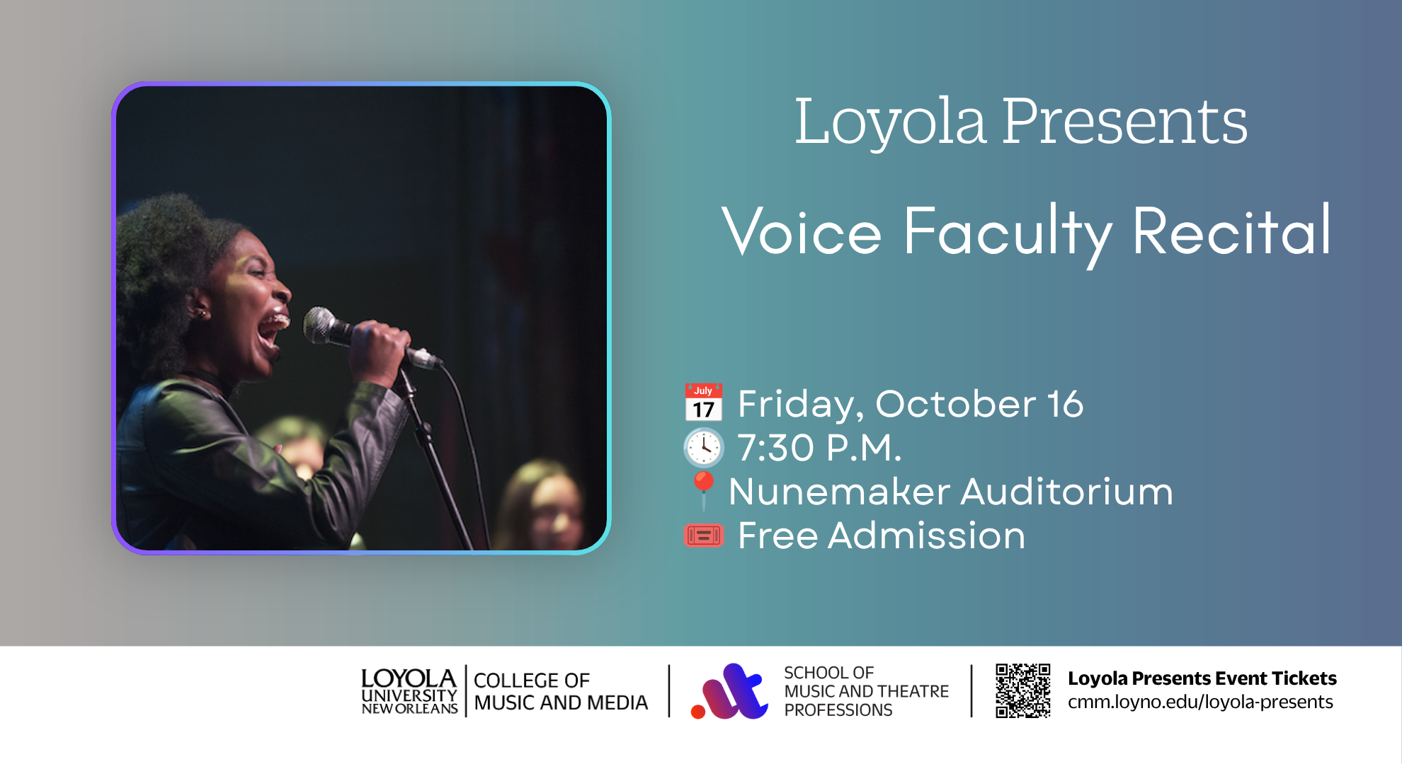 Voice Faculty Recital Monitor Graphic